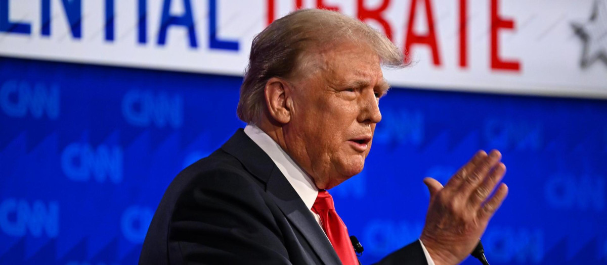 Donald Trump durante el debate presidencial
