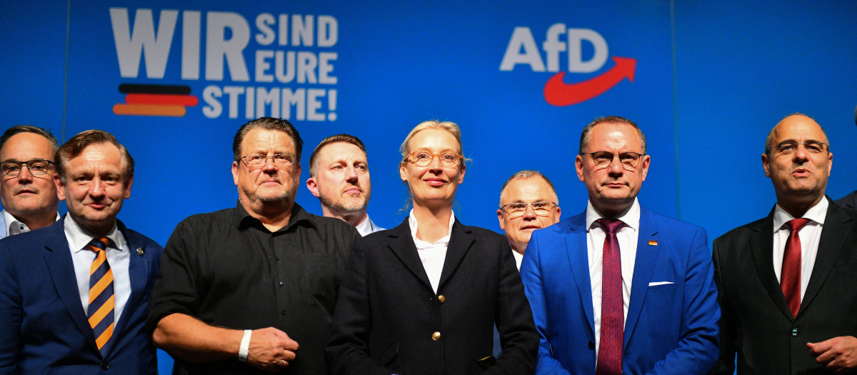 Líderes y miembros del Comité Ejecutivo Federal de la AfD durante el congreso en Essen