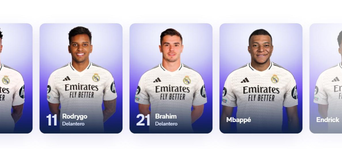 Mbappé y Endrick, incluidos en la web del Real Madrid como jugadores de la plantilla