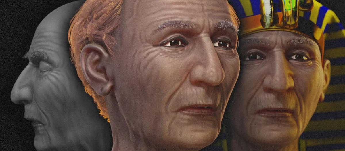 Recreación del rostro de Ramsés II en 3D