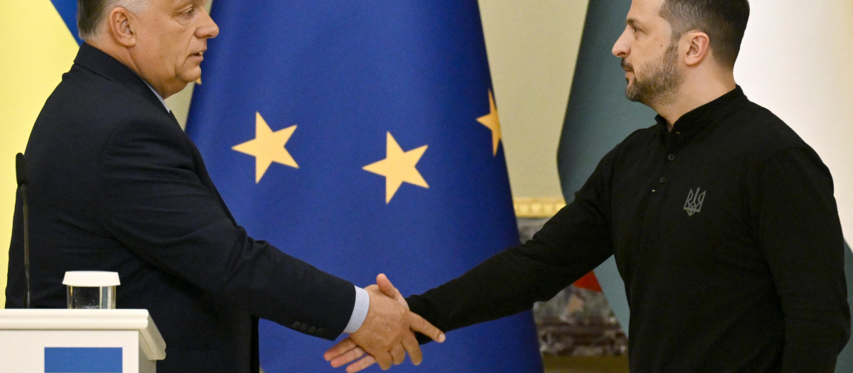 Orban y Zelenski en la primera visita del húngaro como presidente semestral de la UE