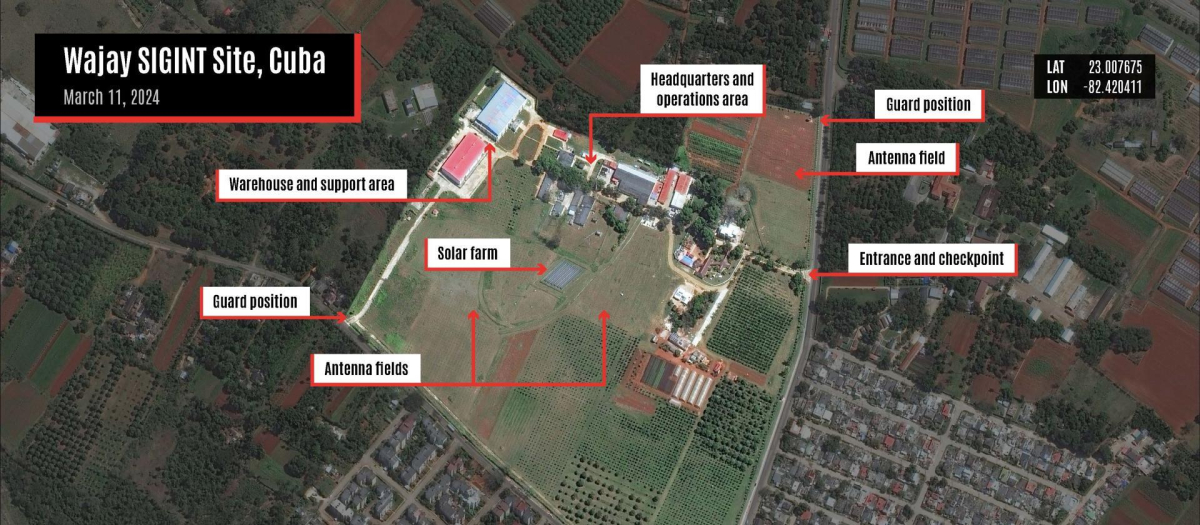 Imagen de unas instalaciones de espionaje en Cuba que presuntamente estarían vinculadas a China