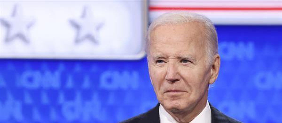 Biden durante el debate CNN