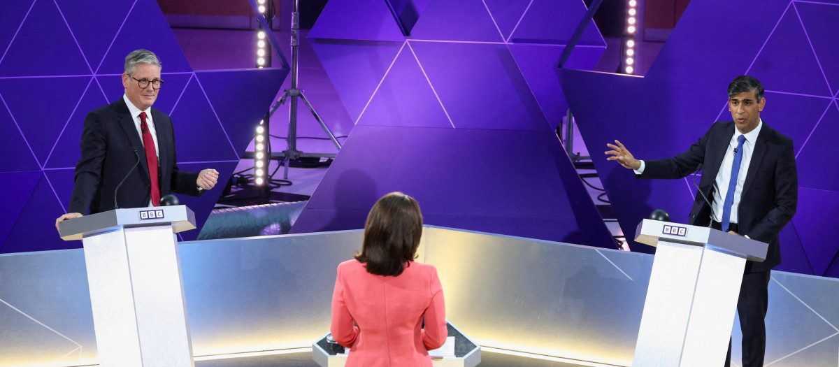El laborista Starmer y el conservador Sunak discuten en el debate de la BBC