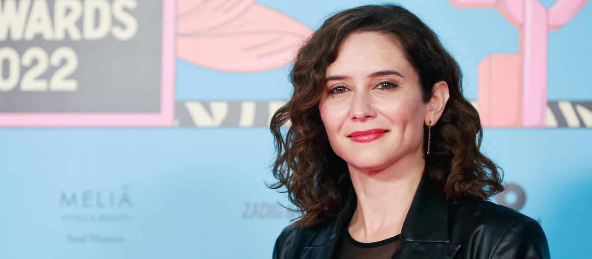 Politician Isabel Diaz Ayuso at photocall for 40 Principales Music Awards in Madrid on Friday 4 November 2022.