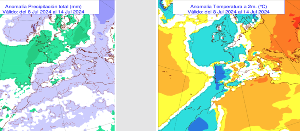 Anomalía de las precipitaciones y temperaturas