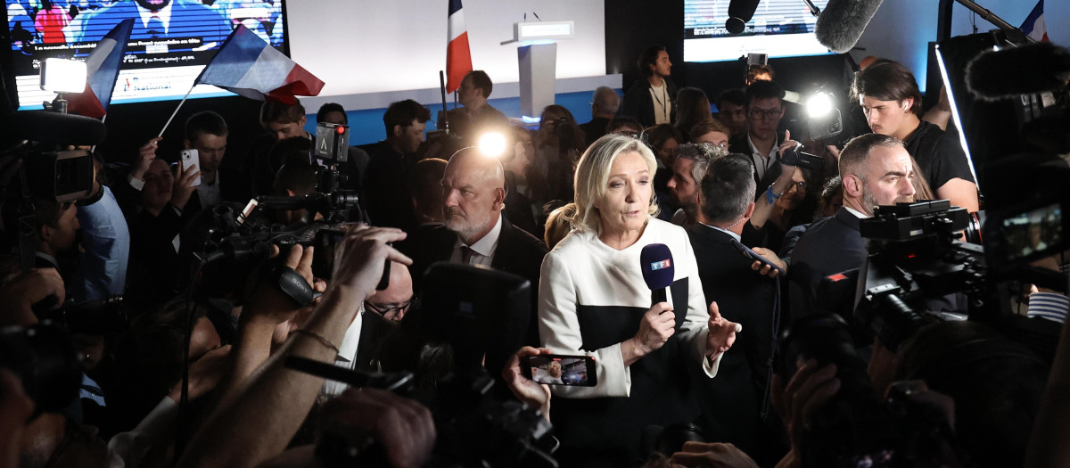 La líder de Agrupación Nacional, Marine Le Pen, valora los resultados de las elecciones legislativas francesas