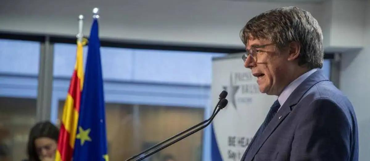 Puigdemont en una rueda de prensa