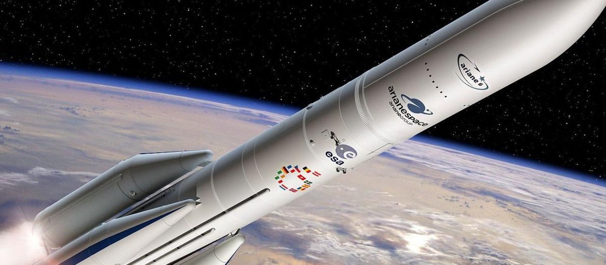 Ilustración de un cohete Ariane 6