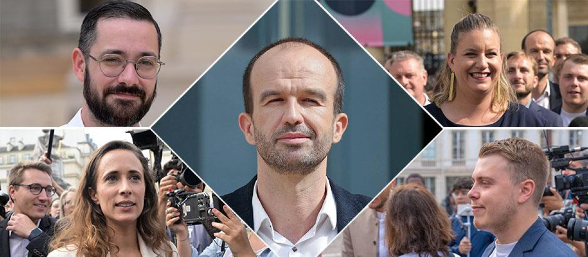 Montaje de los cinco posibles candidatos a primer ministro de Francia de La Izquierda Insumisa