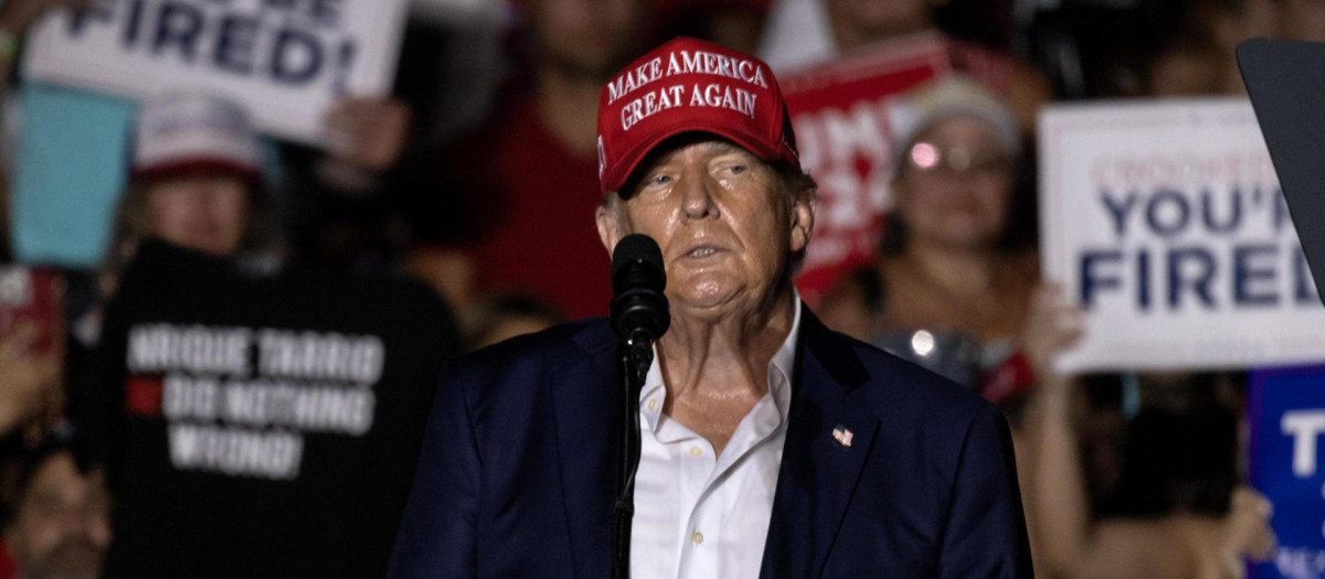 Donald Trump en un mitin