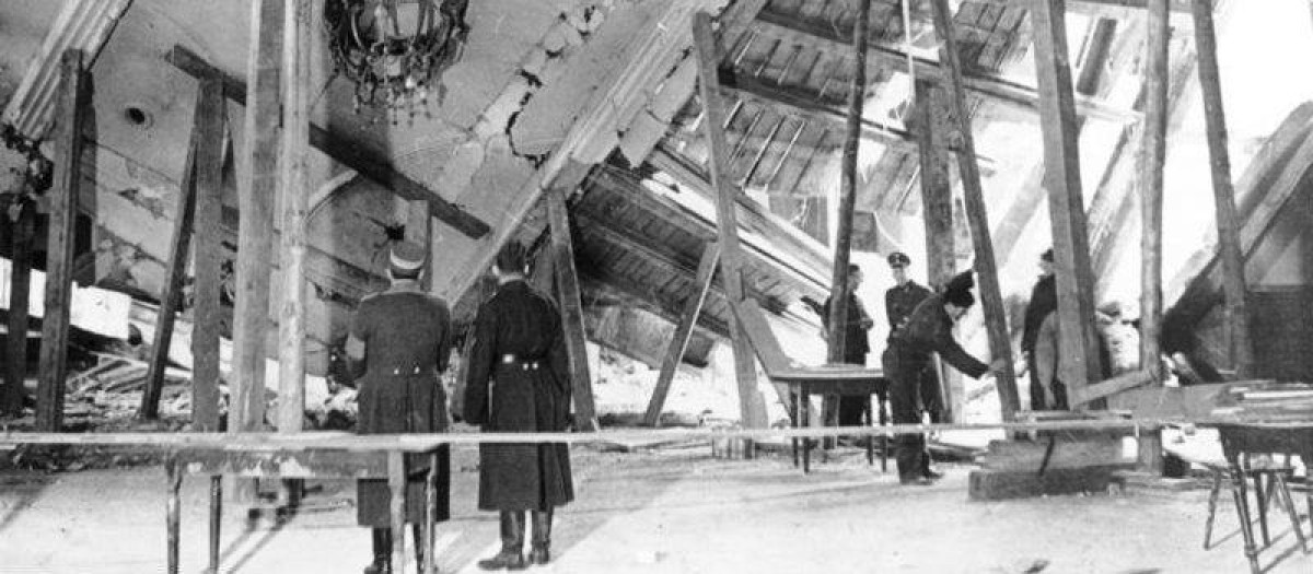 Más detalles
Fotografía de la cervecería tomada el 9 de noviembre de 1939, un día después del atentado