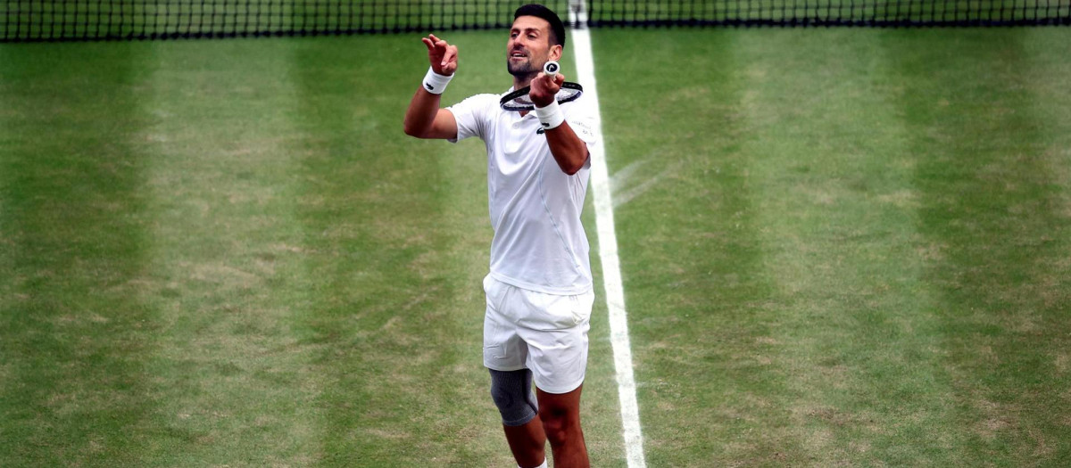 El serbio Novak Djokovic celebra un punto