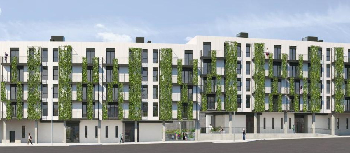 Recreación virtual del edificio de vivienda pública que la Xunta construirá en Vigo