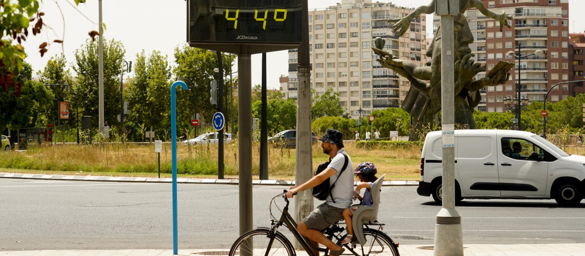 Termómetro que muestra las altas temperaturas de Valencia