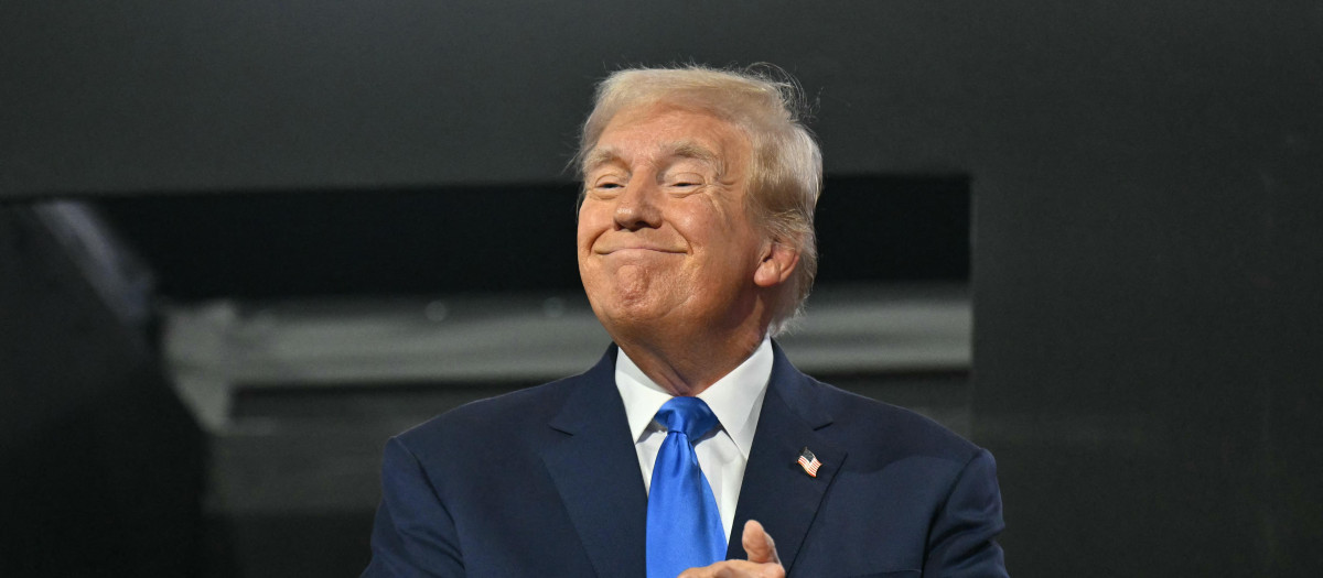 El expresidente estadounidense , Donald Trump, durante la Convención Nacional Republicana en Milwaukee, Wisconsin