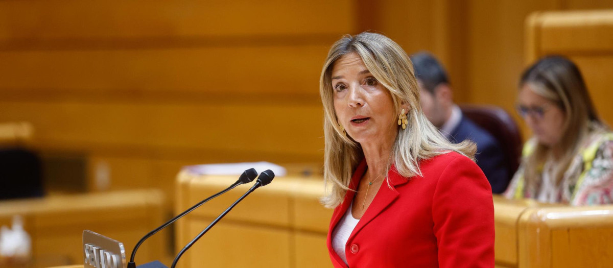 La portavoz del Grupo Parlamentario Popular, Alicia García, defiende en en el Senado la iniciativa de respaldo a la Monarquía