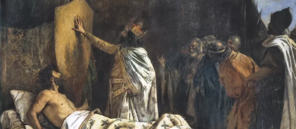Muerte de Wifredo el Velloso, pintada por P. A. Béjar
