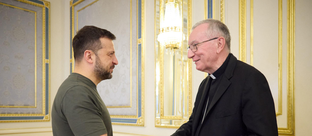 Reunión entre Zelenski y Pietro Parolin