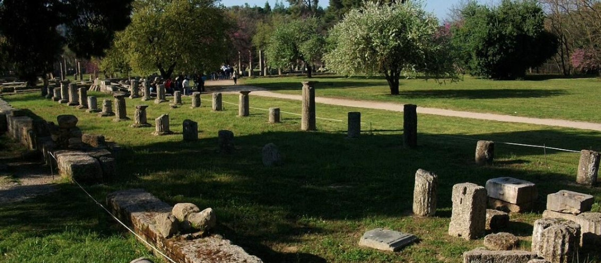 Stoa oriental del gimnasio de Olimpia