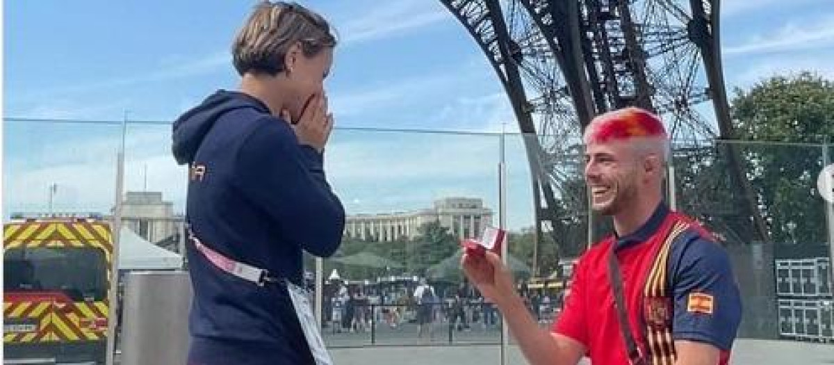 La judoca española Laura Martínez recibió un pedido de mano por parte de su pareja