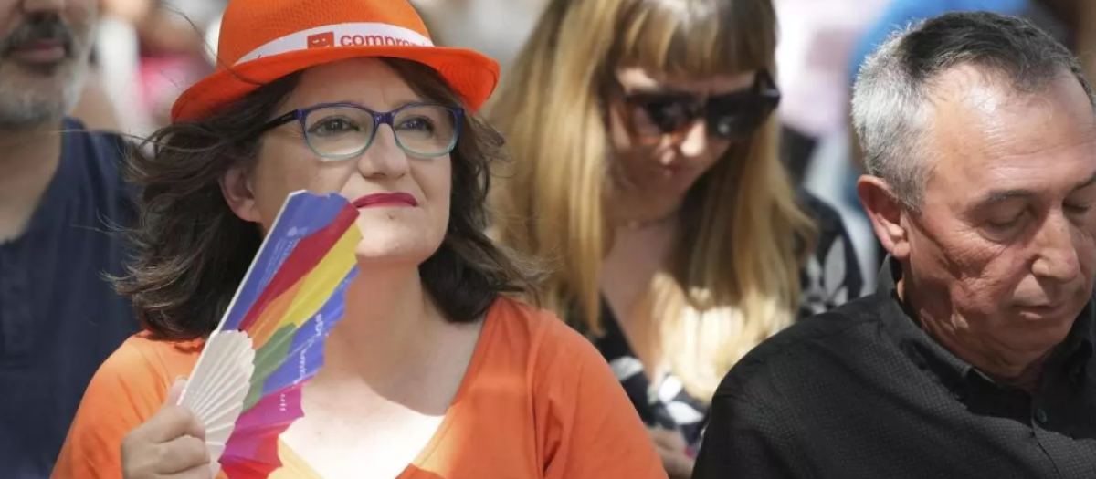 Mónica Oltra y Joan Baldoví, durante un acto de Compromís, en una imagen de archivo