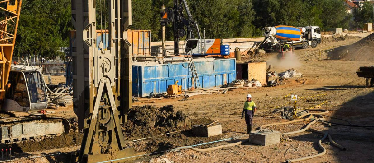 Obras de construcción del tanque de tormentas