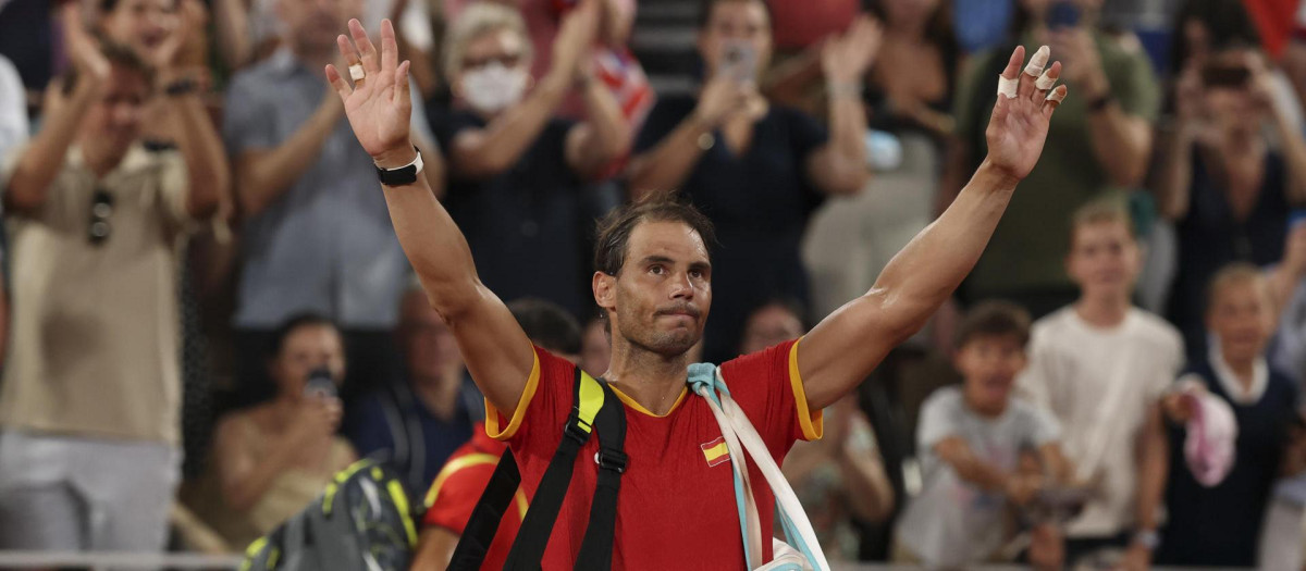Rafa Nadal tras perder en los cuartos de final de dobles masculinos de tenis de los Juegos Olímpicos de París 2024
