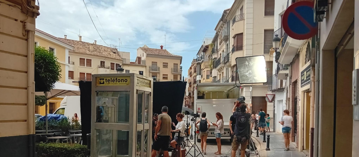 Imagen del rodaje de la película Nena, de Gabi Ochoa, en Segorbe, Castellón