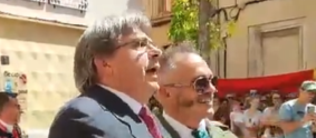 Representación de la detención de Carles Puigdemont durante las fiestas de Cocentaina