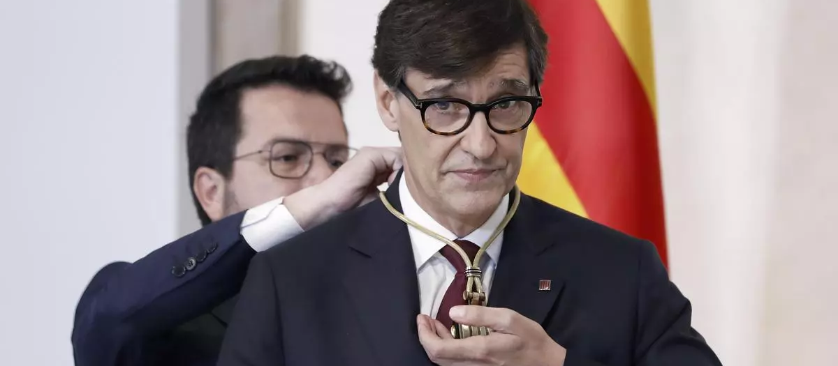 Salvador Illa durante el acto de toma de posesión