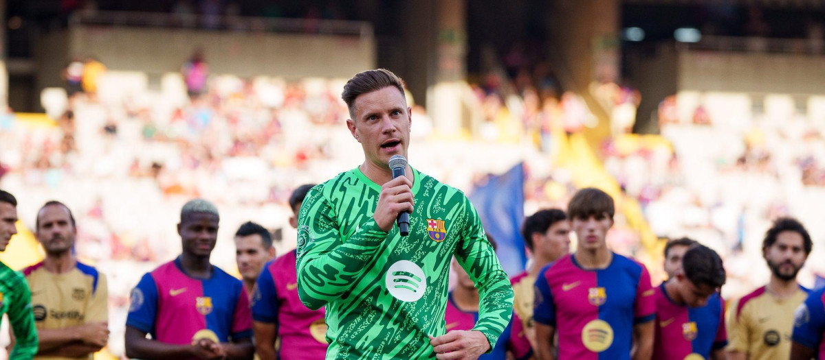 Ter Stegen durante su discurso