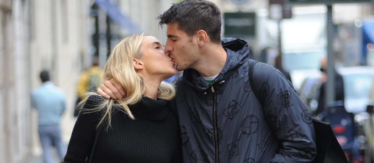Soccerplayer Alvaro Morata and Alice Campello in Milan, 26-04-2022