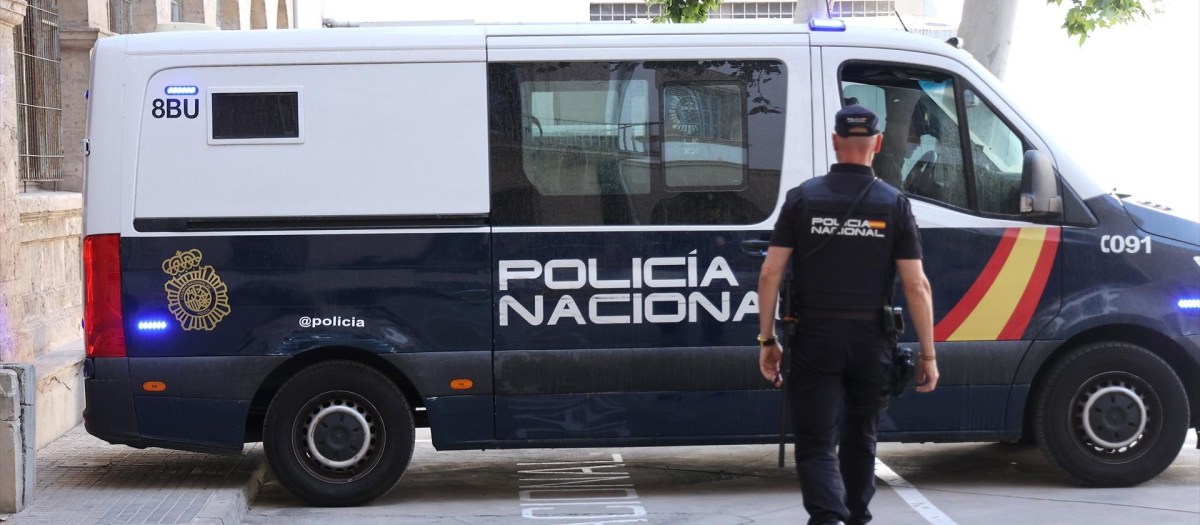 Un policía nacional junto a un furgón (Foto de ARCHIVO)