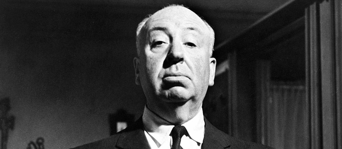 Alfred Hitchcock, en una imagen del rodaje de Psicosis