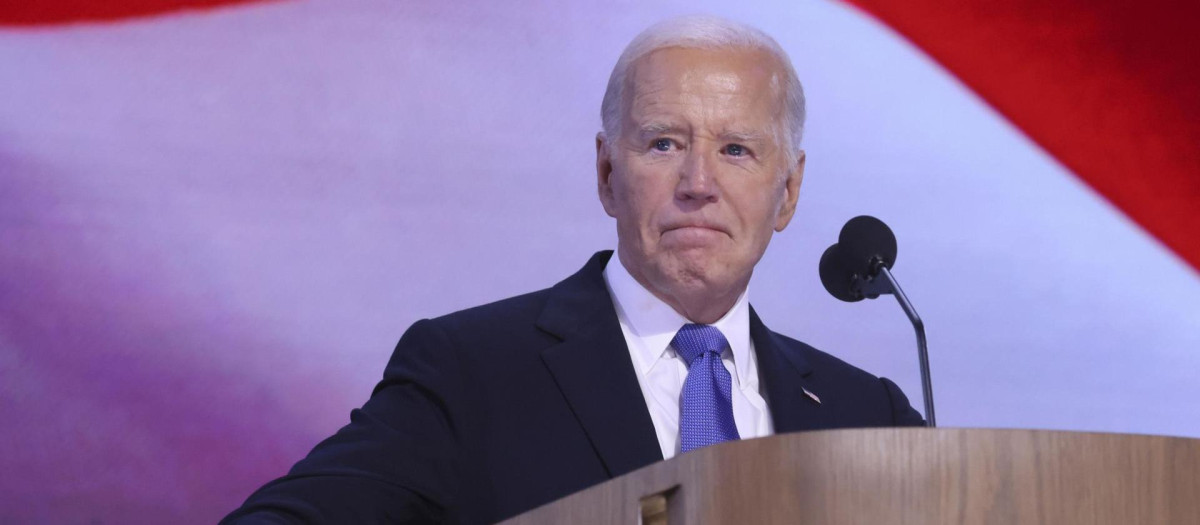 Biden, reflexivo, durante un momento de la Convención