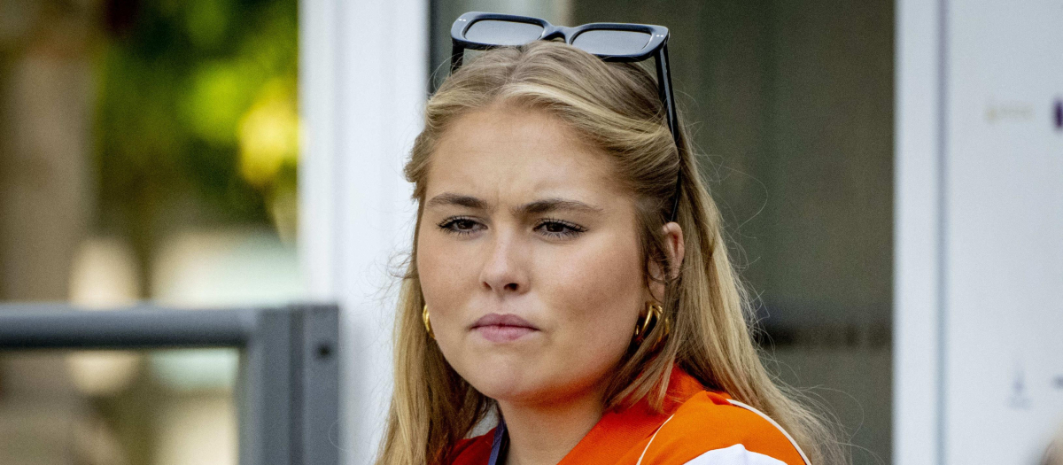 Princess Amalia of the Netherlands attends the Jumping Individual Final at Chateau de Versailles on the Eleventh day of the 2024 Paris Olympic Games in France on Tuesday August 6, 2024.