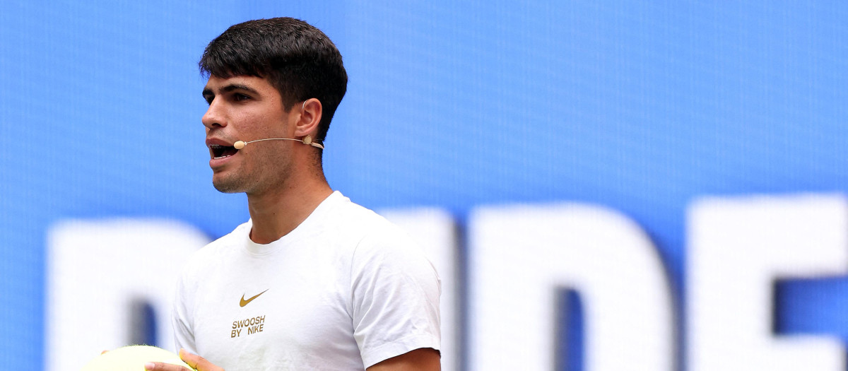 Carlos Alcaraz, en un evento previo al US Open