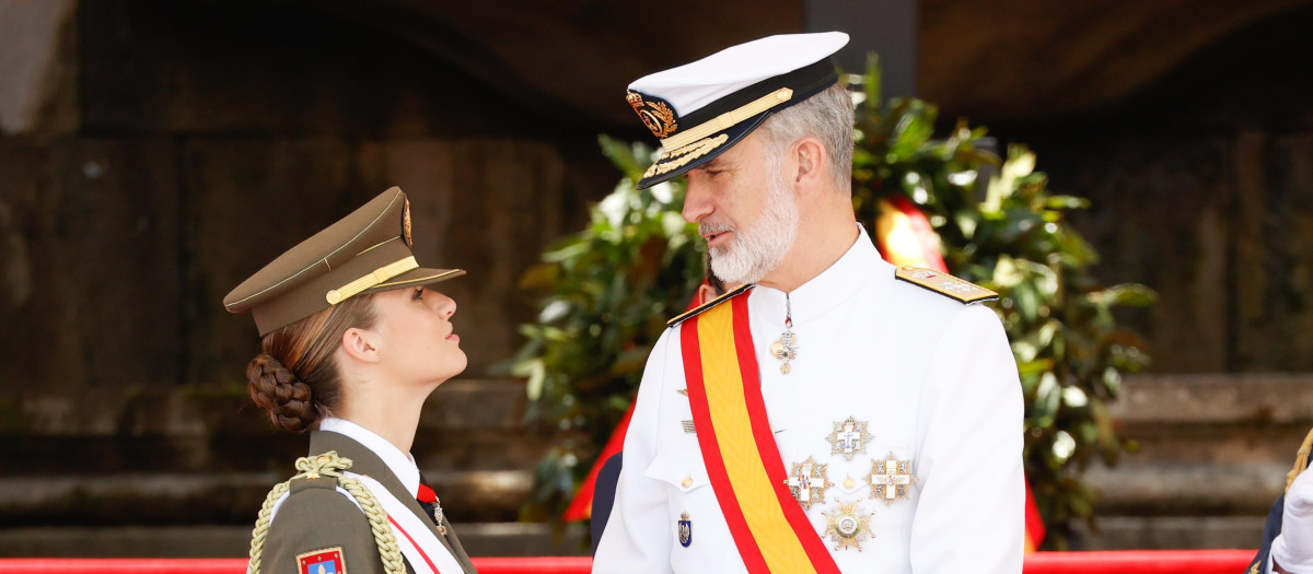 Felipe VI and Princess Leonor de Borbon 16 July 2024.