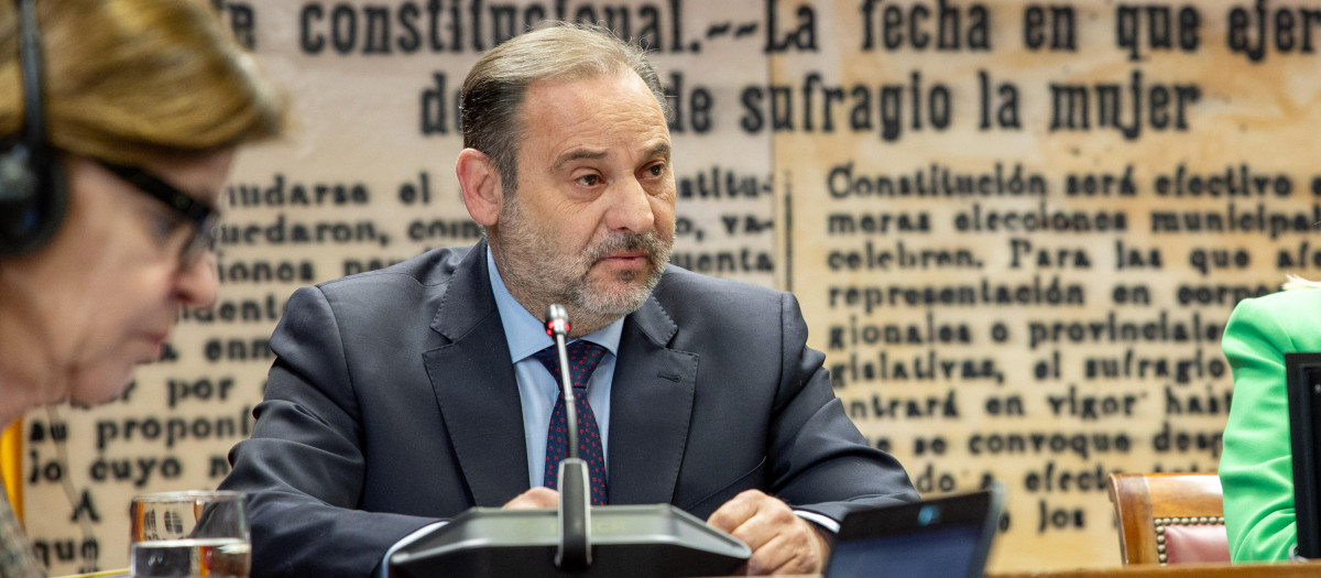 José Luis Ábalos, durante su comparecencia en el Senado en mayo
