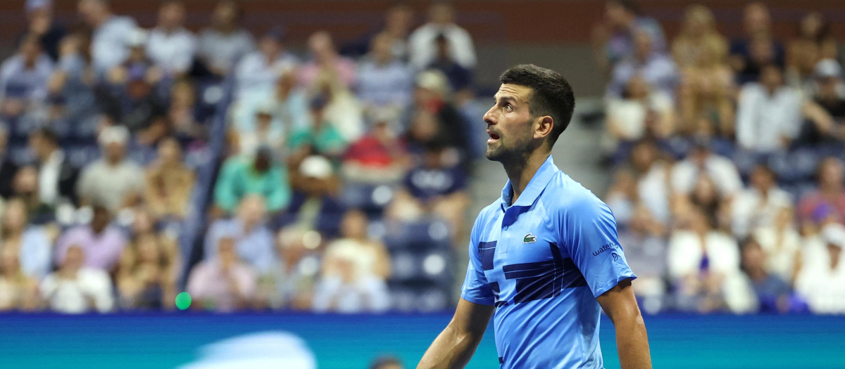 Novak Djokovic, durante la primera ronda del US Open 2024