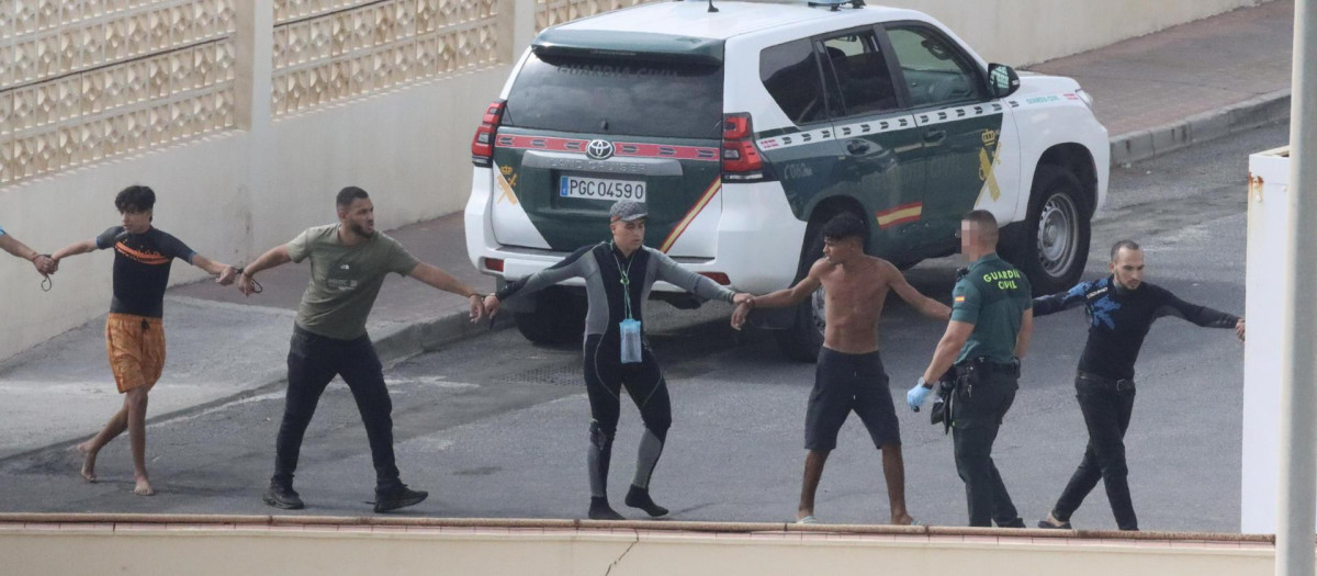 Una de las llegadas de estos días a Ceuta, a nado