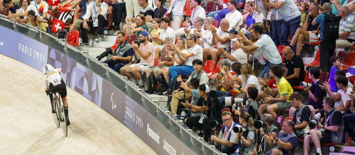 El ciclista español Ricardo Ten en la prueba de persecución de 3000 metros, en la que ha conseguido la medalla de bronce