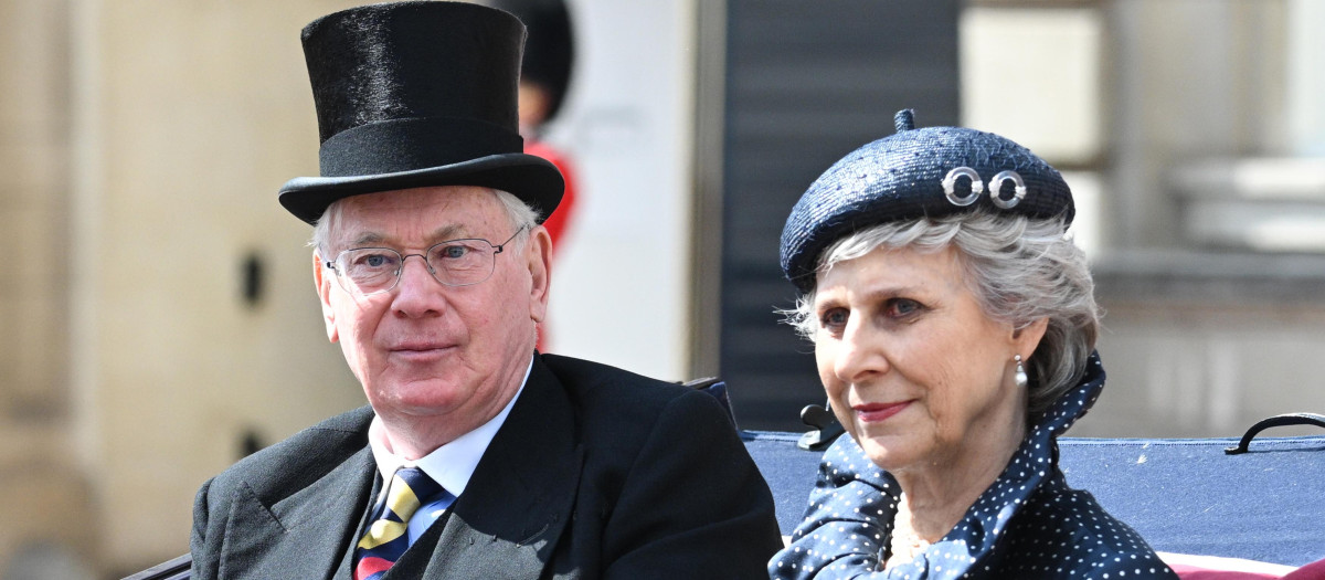 Richard, Duke of Gloucester and Birgitte, Duchess of Gloucester during the Trooping the Colour ceremony in London, Thursday June 2, 2022, on the first of four days of celebrations to mark the Platinum Jubilee.