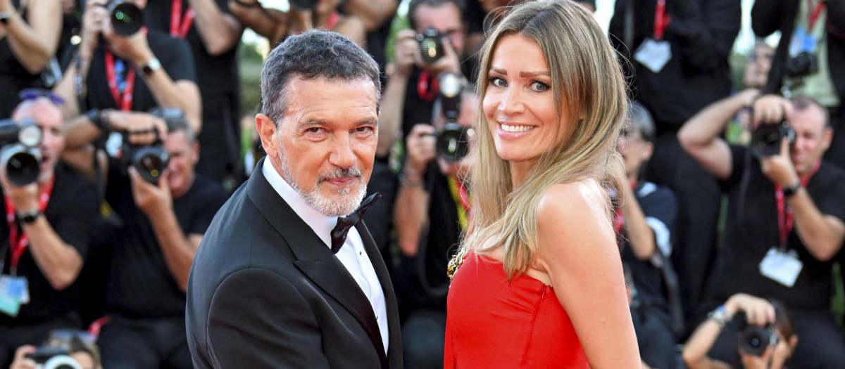 Mandatory Credit: Photo by David Fisher/Shutterstock (14679113bo)
(L-R) Antonio Banderas and Nicole Kimpel
'Babygirl' premiere, 81st Venice International Film Festival, Italy - 30 Aug 2024
