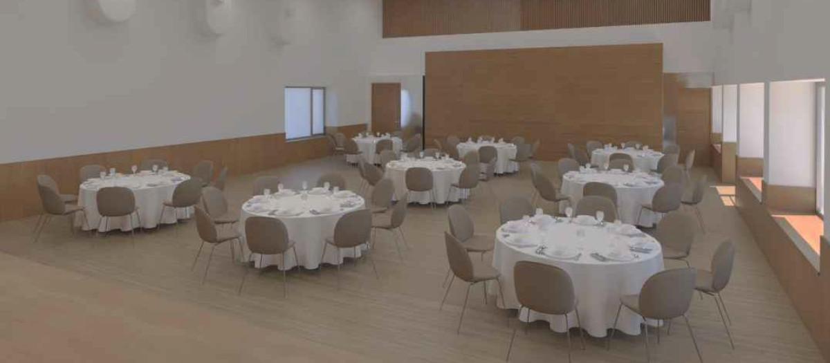 Recreación del nuevo espacio multiusos de gastronomía que creará la Xunta