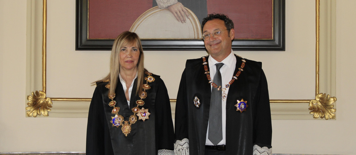 La presidenta del Consejo General del Poder Judicial, Isabel Perelló y el fiscal general del Estado, Alvaro García Ortiz