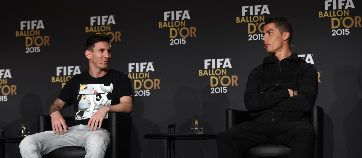 Leo Messi y Cristiano Ronaldo en 2015