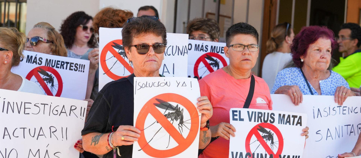 Imagen de la última protesta por las muertes a causa del virus del Nilo, en Isla Mayor