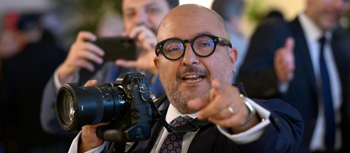El ministro de Cultura de Italia, Gennaro Sangiuliano, en el festival de cine de Venecia
